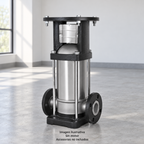 Imagen ilustrativa de cuerpo de bomba vertical ALTAMIRA sin motor, colocado solo y sin conectar en un espacio seco. Accesorios no incluidos. No representa una instalación funcional.