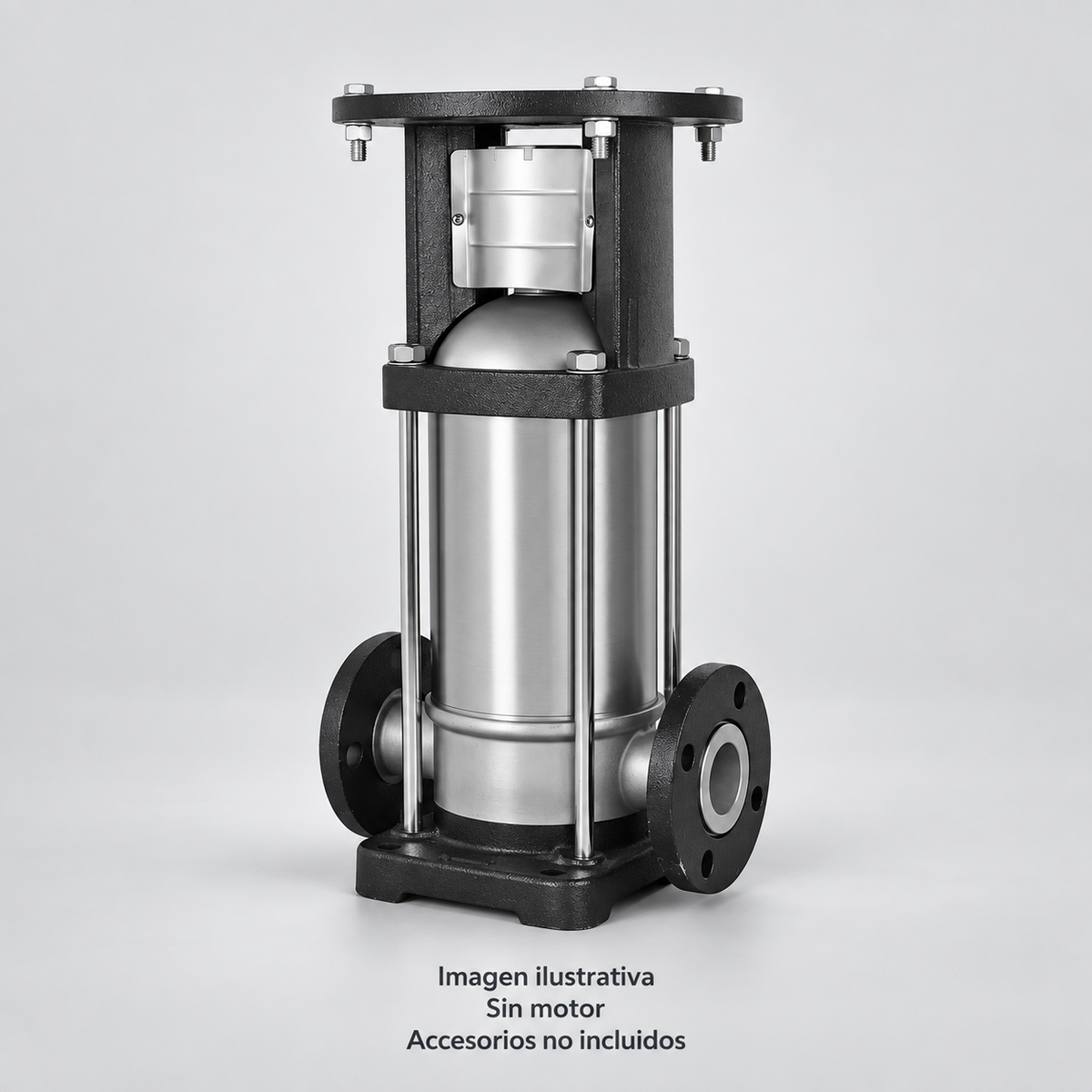Imagen ilustrativa complementaria de cuerpo de bomba vertical ALTAMIRA sin motor, vista de estudio. Accesorios no incluidos. Consultar fotografía oficial y características del modelo.