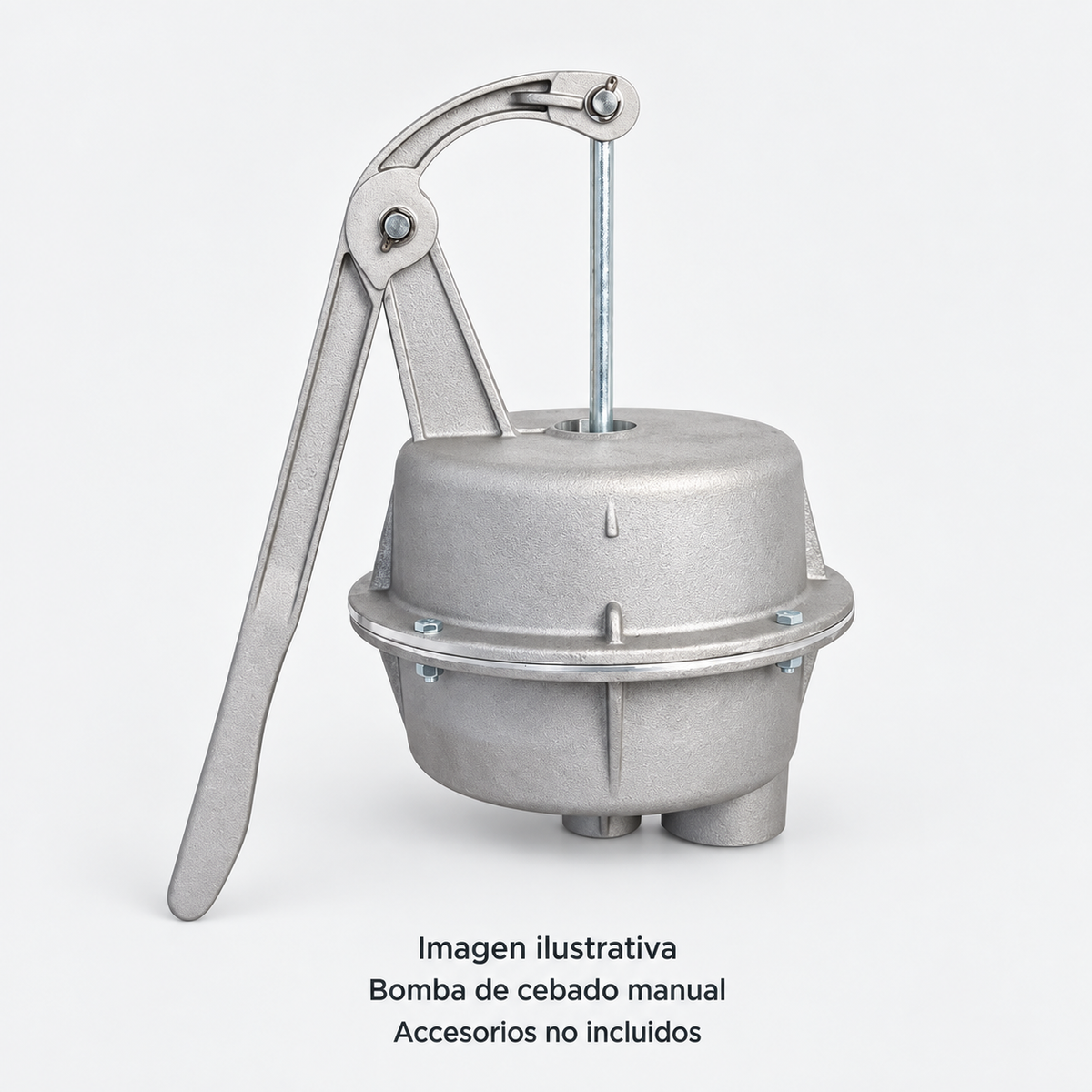 Imagen ilustrativa complementaria de bomba de cebado manual ALTAMIRA TRPS-BCM, aislada y sin conexiones. Accesorios no incluidos.