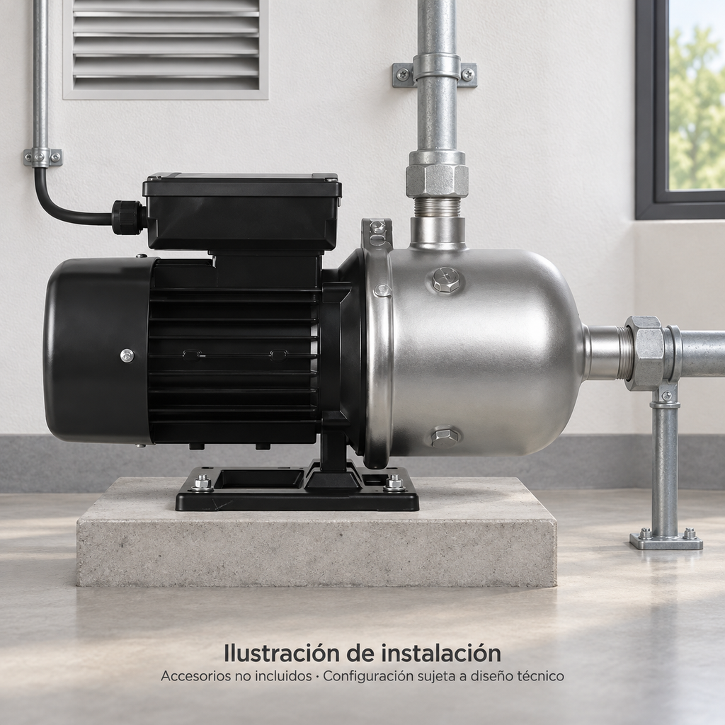 Ilustración de instalación de la serie LOTUS. Accesorios no incluidos; configuración sujeta a diseño técnico