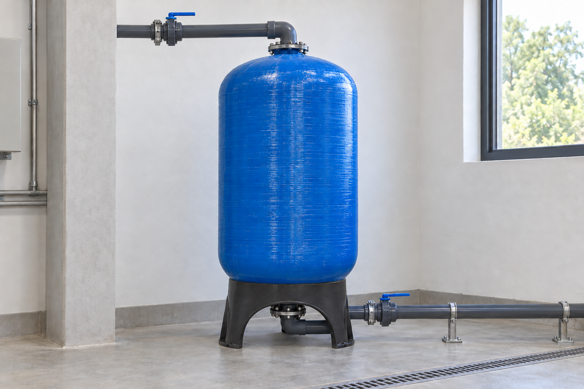 Aplicación ilustrativa de tanque de tratamiento de agua