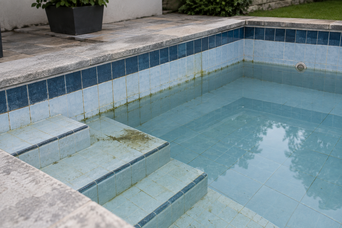 Aplicación ilustrativa: Mantenimiento de piscinas con algas.