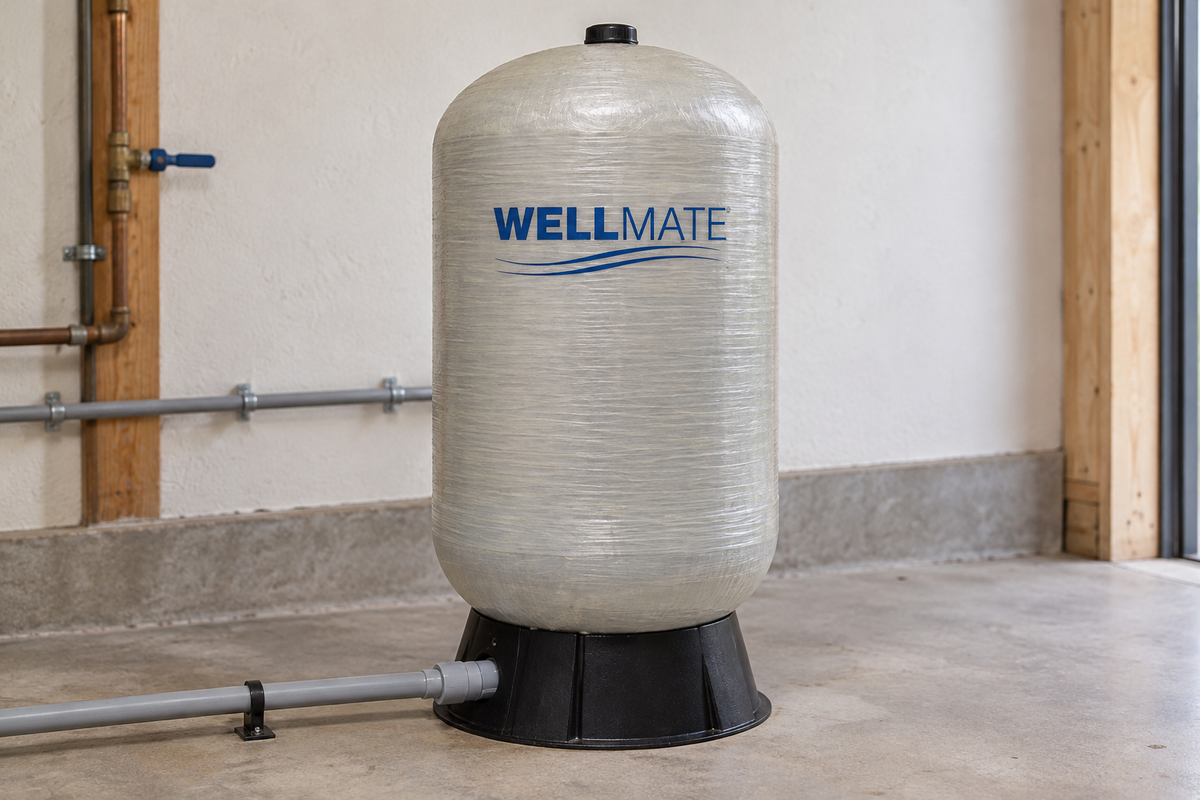 Aplicación ilustrativa: Tanque WellMate vertical instalado