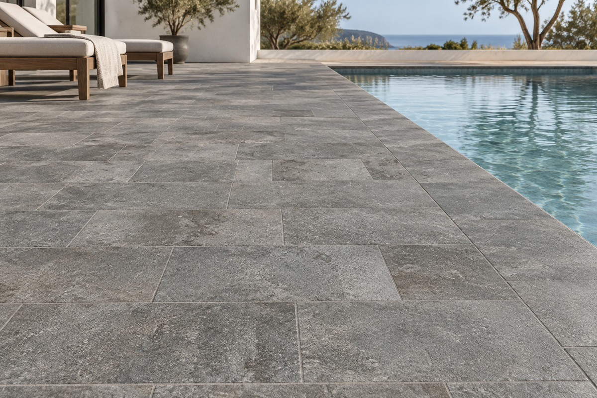 Aplicación ilustrativa — MISTERY BLUE STONE ANTI-SLIP 31X62.6X0.9 R.316 1A (M2)