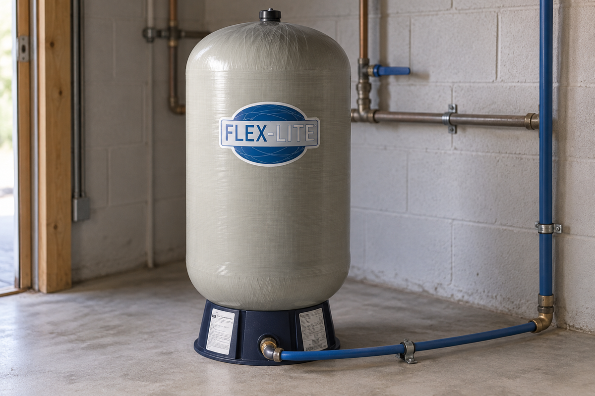 Aplicación ilustrativa: Tanque Flex-Lite vertical instalado