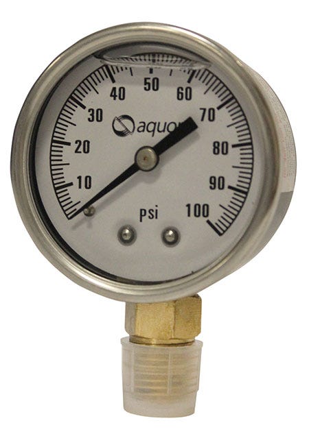 MANÓMETRO AQUEX 0-100PSI CONEXIÓN 1/4"M INTERIOR GLICERINA — Fotografía del proveedor