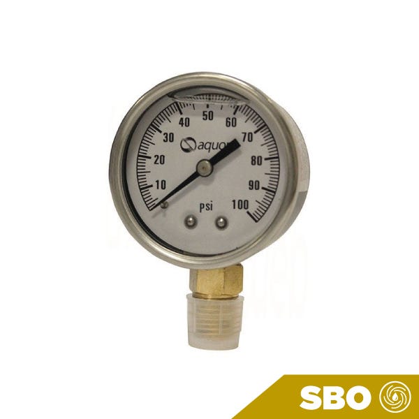 MANÓMETRO AQUEX 0-100PSI CONEXIÓN 1/4"M INTERIOR GLICERINA — Fotografía del proveedor