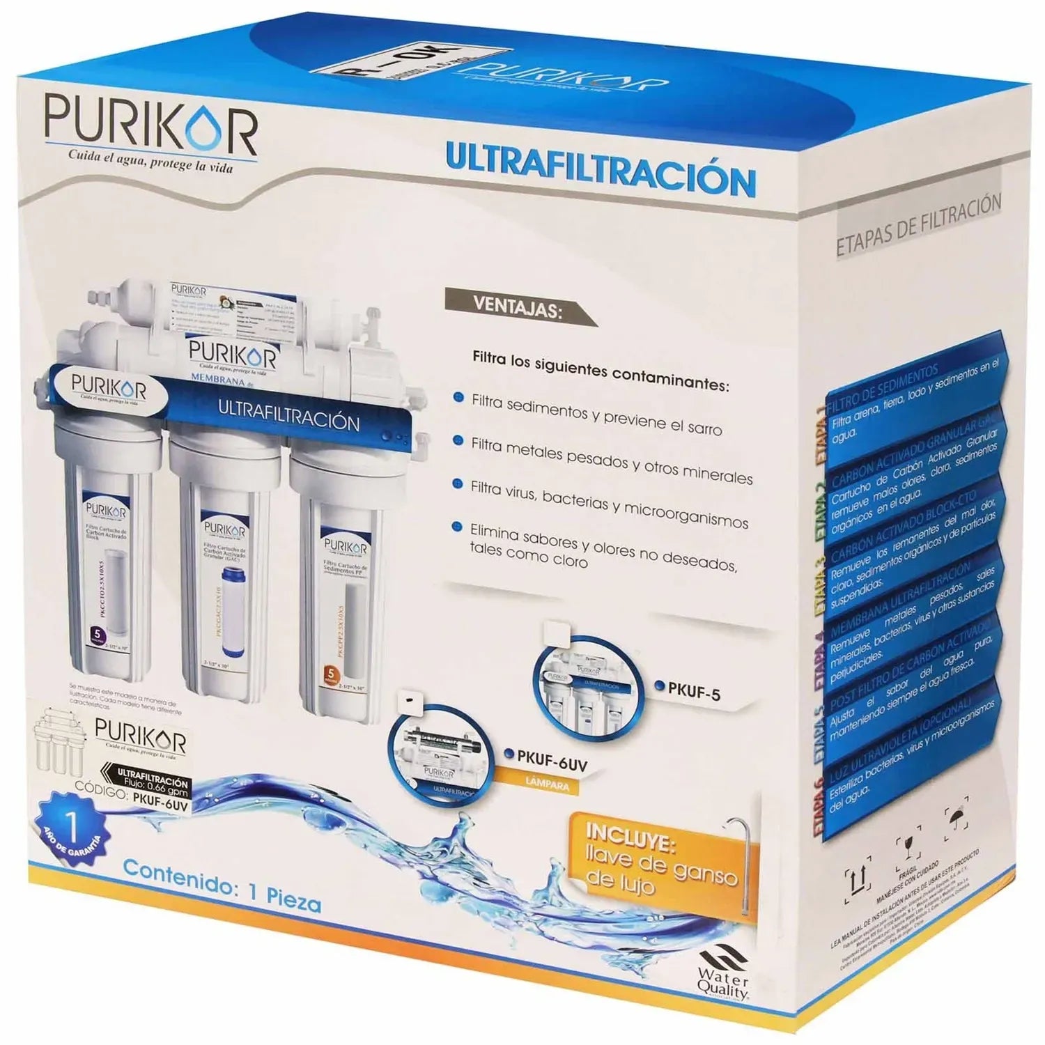 Sistema de ultrafiltración  PKUF-6UV