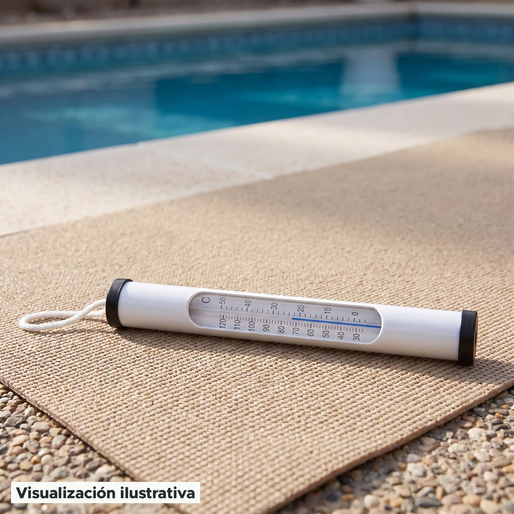 Visualización ilustrativa. El modelo PA-TERFLOT-LA6 preparado junto al área de mantenimiento de una piscina. El entorno muestra un ejemplo de contexto de uso; los accesorios de fondo se ilustran por separado.