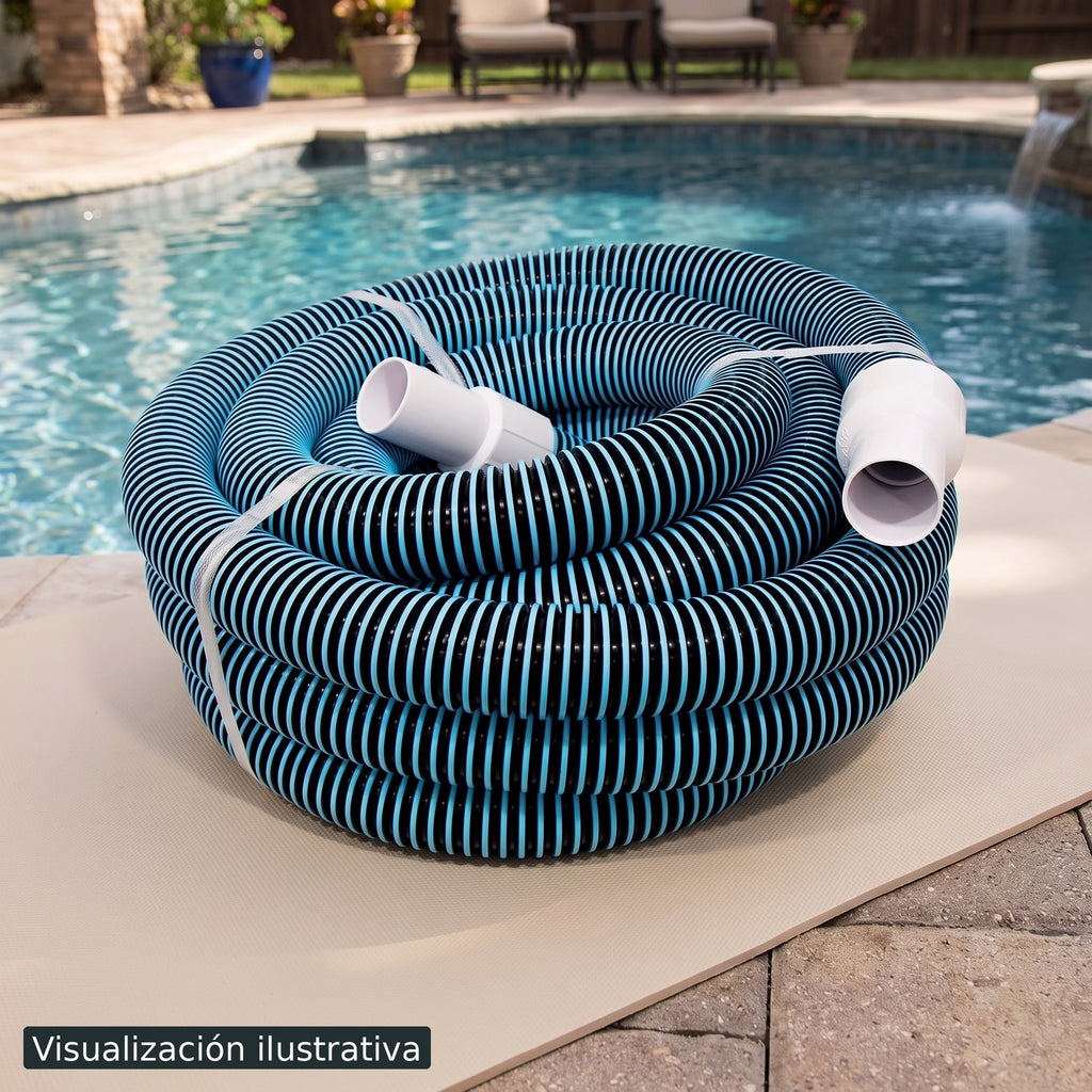 Visualización ilustrativa. Producto preparado junto al área de mantenimiento de una piscina, antes de conectarse o instalarse. El entorno y otros equipos que aparecen al fondo son ilustrativos.