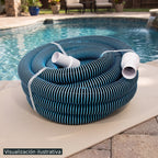 Visualización ilustrativa. Producto preparado junto al área de mantenimiento de una piscina, antes de conectarse o instalarse. El entorno y otros equipos que aparecen al fondo son ilustrativos.