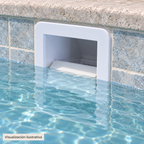 Visualización ilustrativa. Equipo PA-DESN-PBC1-SPA integrado en una piscina terminada; ejemplo de instalación sujeto al proyecto y al manual del modelo.