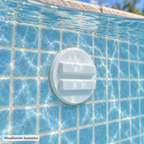 Visualización ilustrativa. Equipo PA-TAPON-BA-1.5 integrado en una piscina terminada; ejemplo de instalación sujeto al proyecto y al manual del modelo.