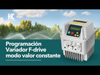 Programación variador F-DRIVE modo valor constante