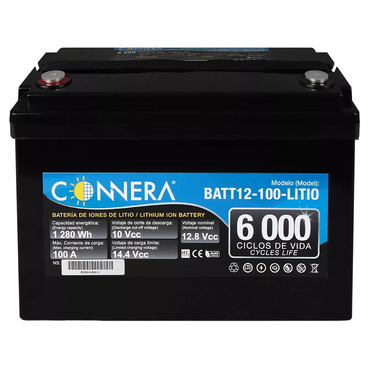 Imagen oficial de batería solar de litio CONNERA.
