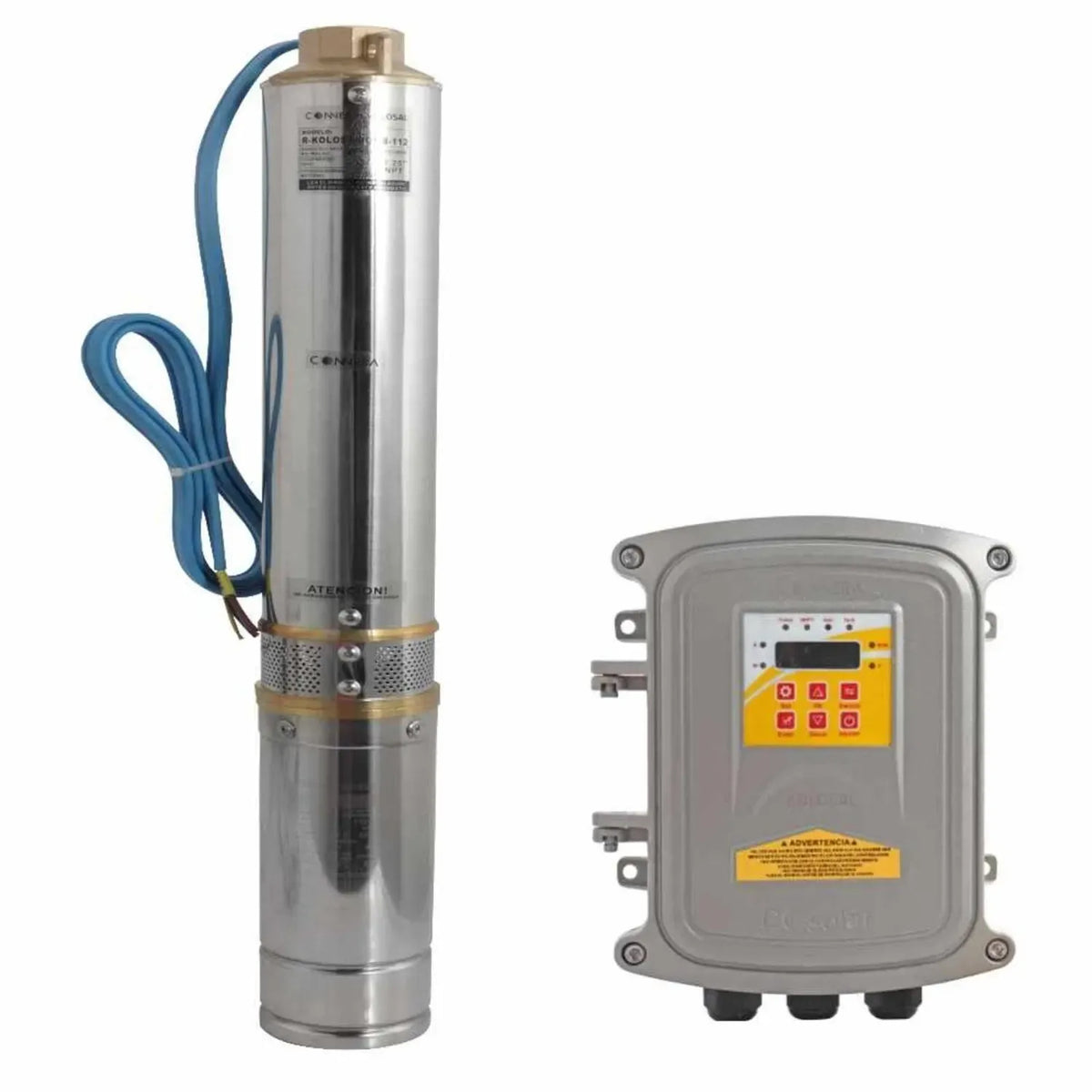 Imagen oficial de motobomba solar sumergible para agua limpia CONNERA.