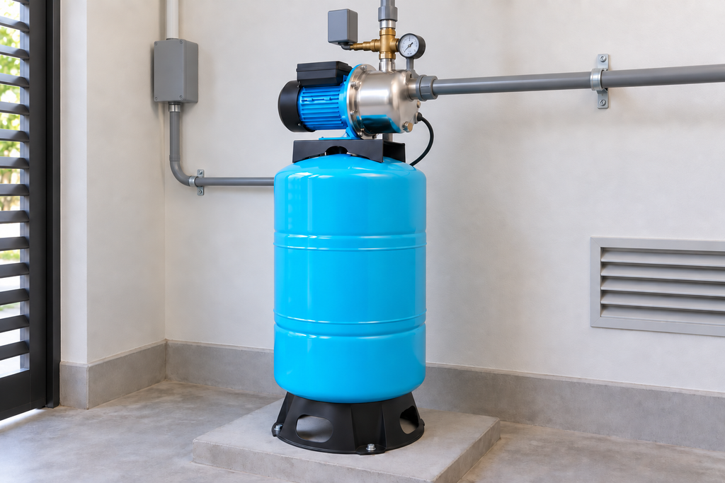 Ejemplo ilustrativo de instalación de la familia Bomba AQUA PAK con tanque PRO XLB AQUA PAK