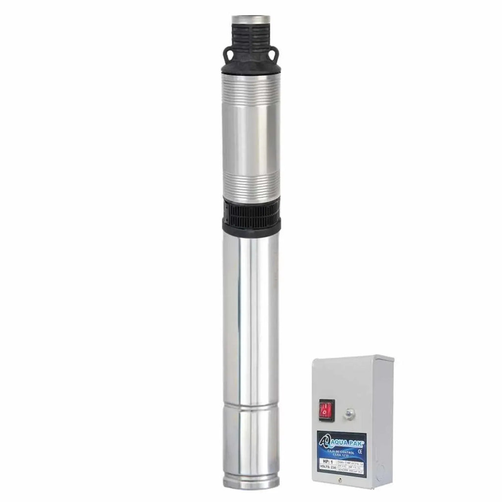 Fotografía de referencia — Motobomba sumergible para pozo profundo AQUA PAK · Serie Motobombas MAX P