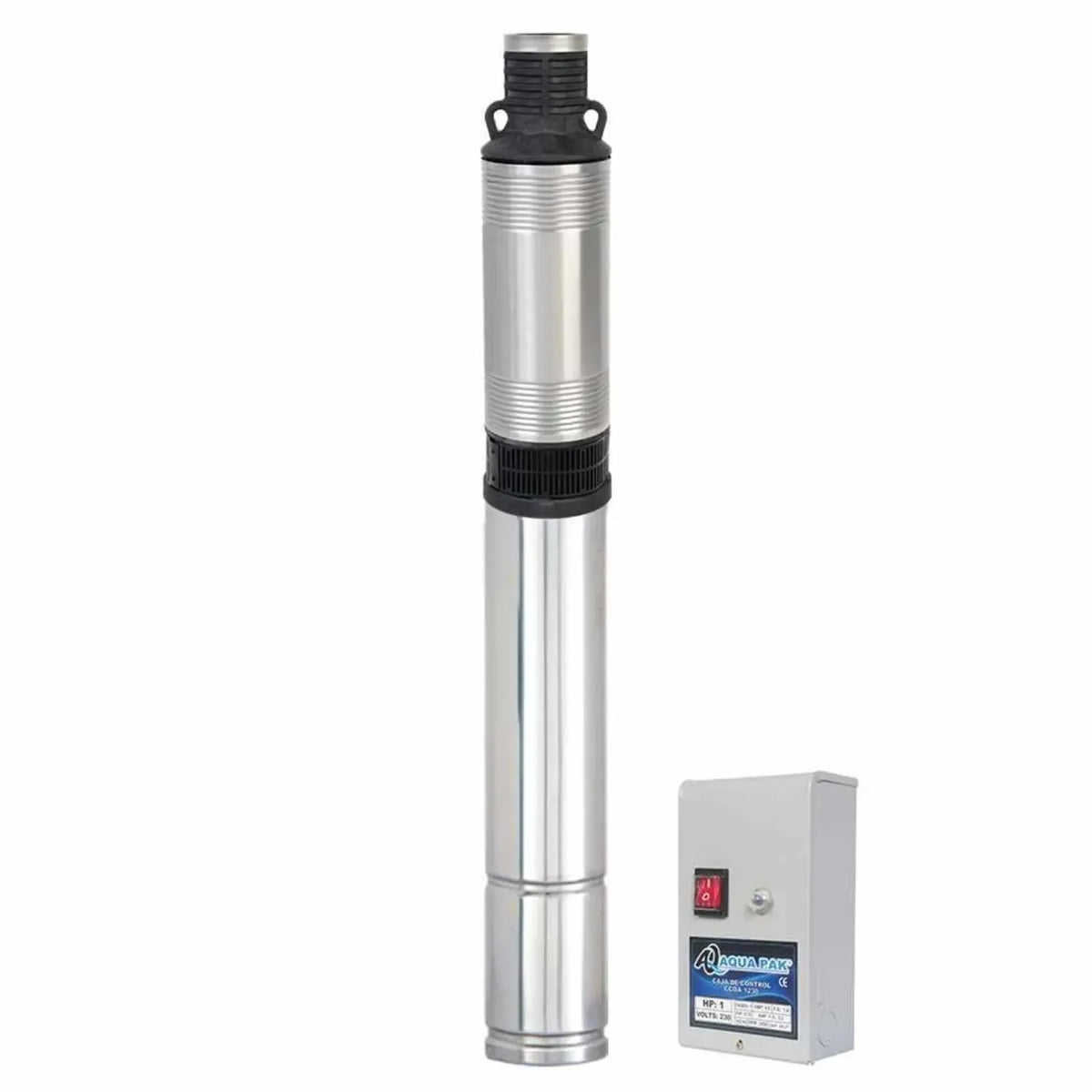 Fotografía de referencia — Motobomba sumergible para pozo profundo AQUA PAK · Serie Motobombas MAX P