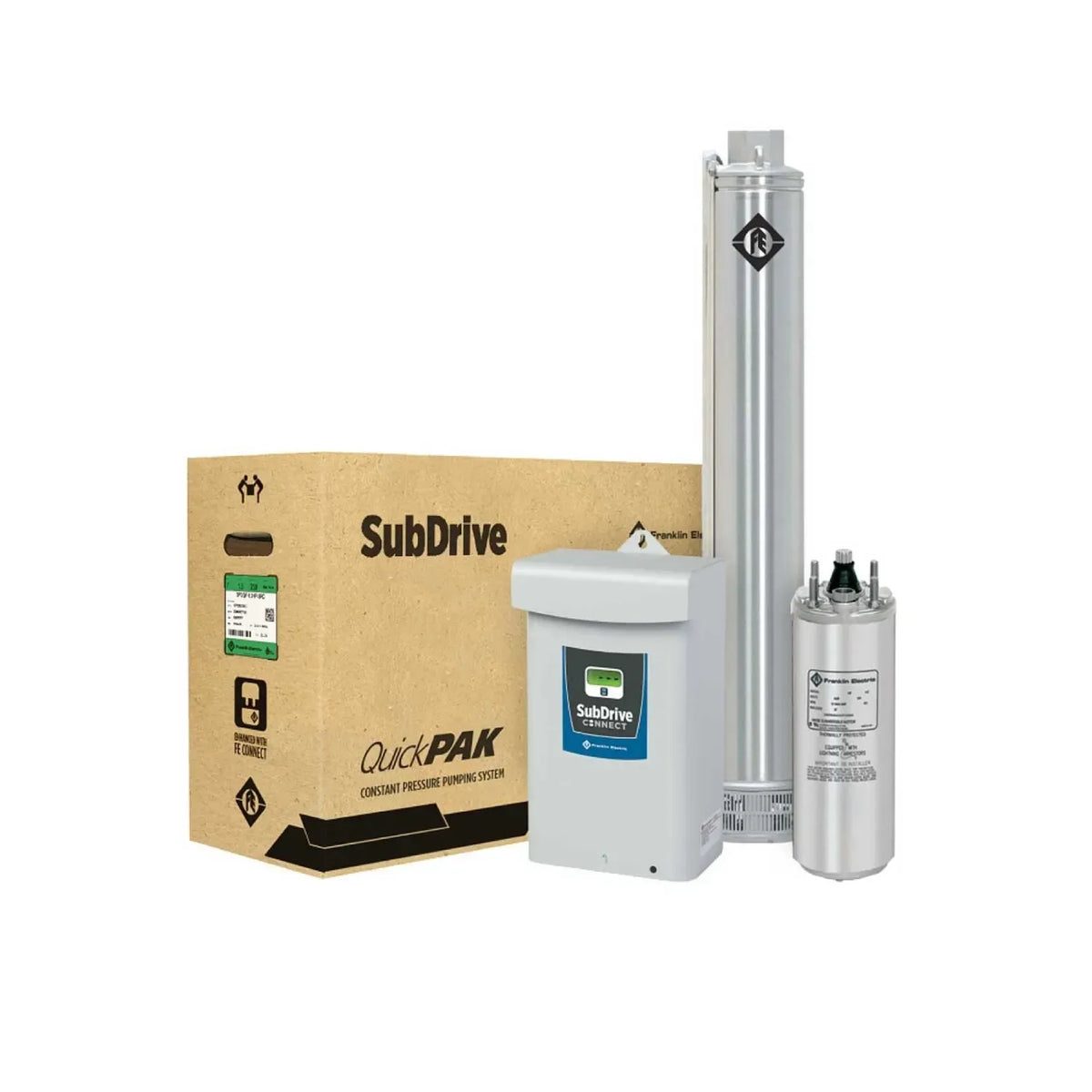 Fotografía de referencia — Sistema sumergible de presión constante FRANKLIN ELECTRIC · Serie SUBDRIVE QUICKPAK CONNECT