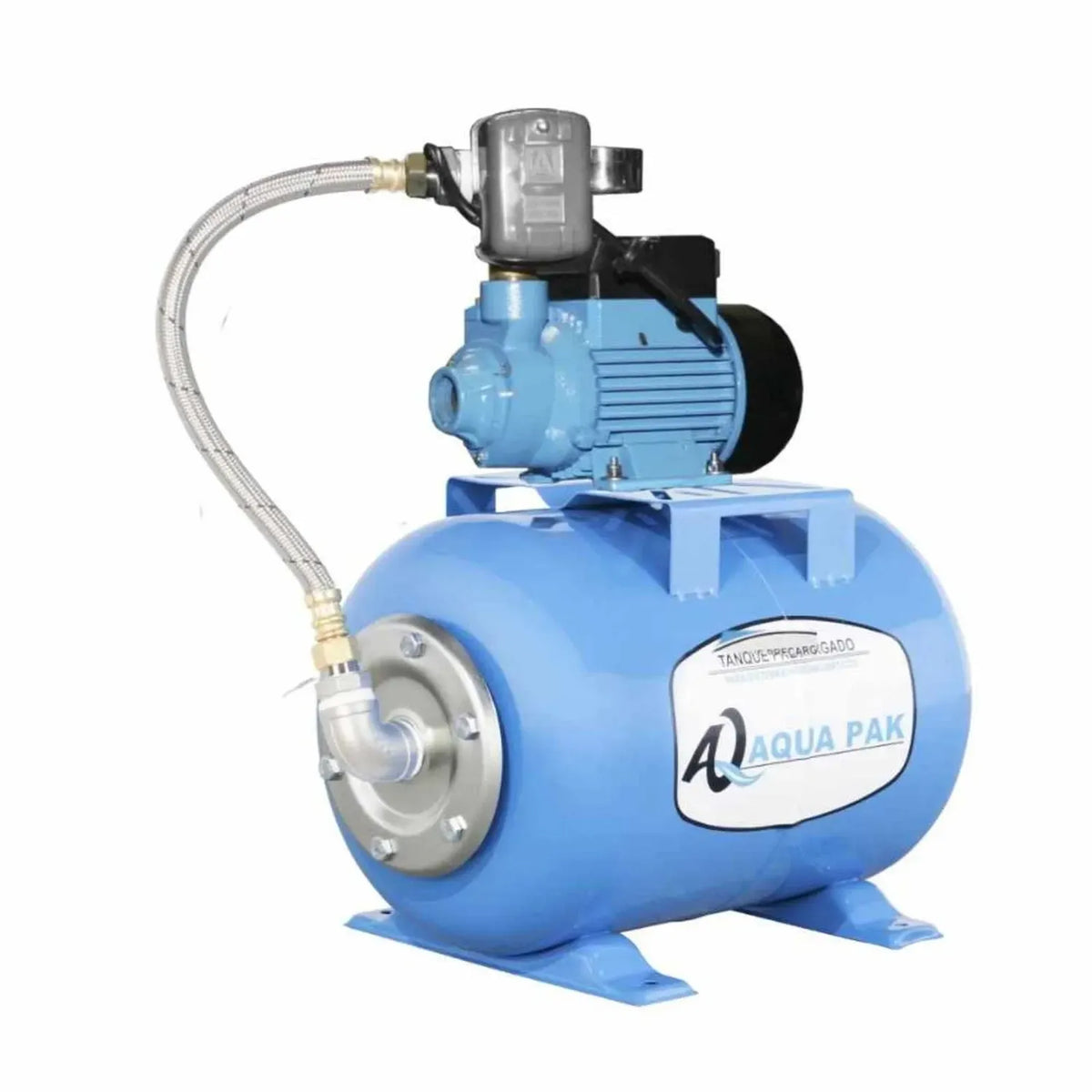 Fotografía de referencia — Presurizador individual de velocidad constante AQUA PAK · Serie Bomba AQUA PAK con tanque AQ horizontal membrana
