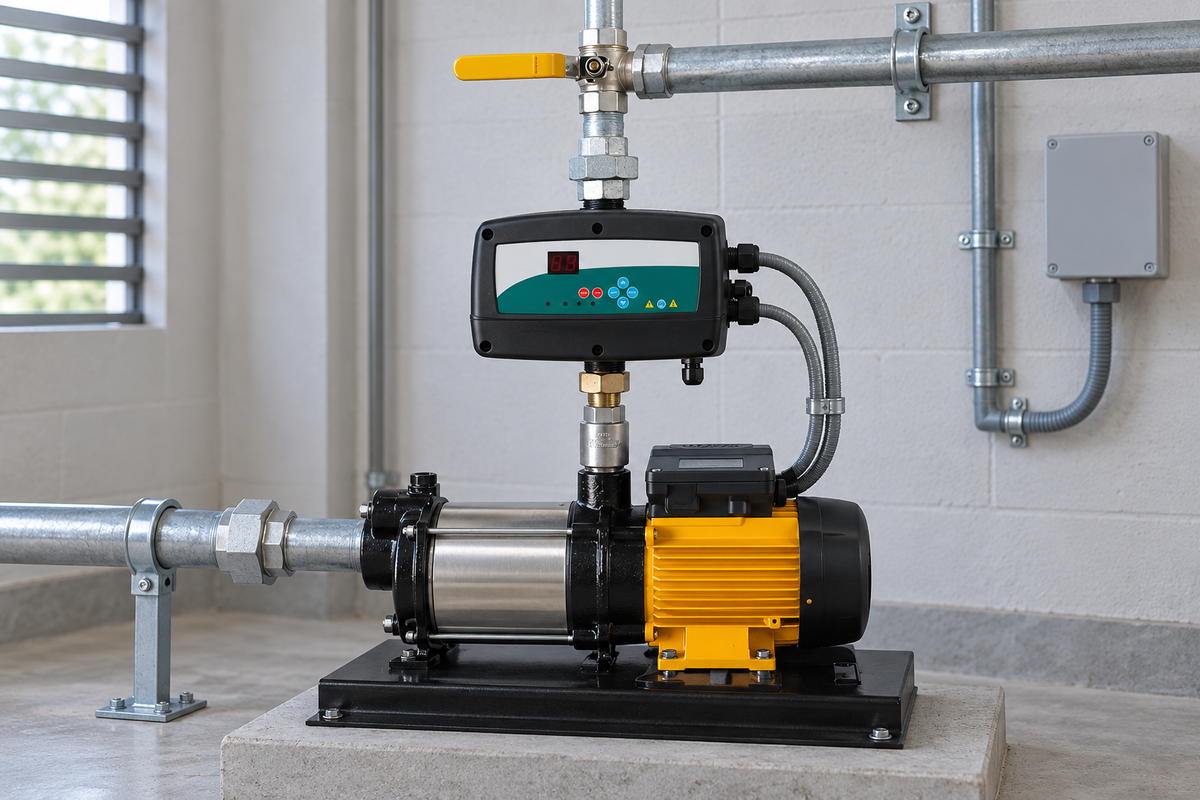 Ejemplo ilustrativo de instalación de la familia Presurizadores B-DRIVE HIDROCONTROL