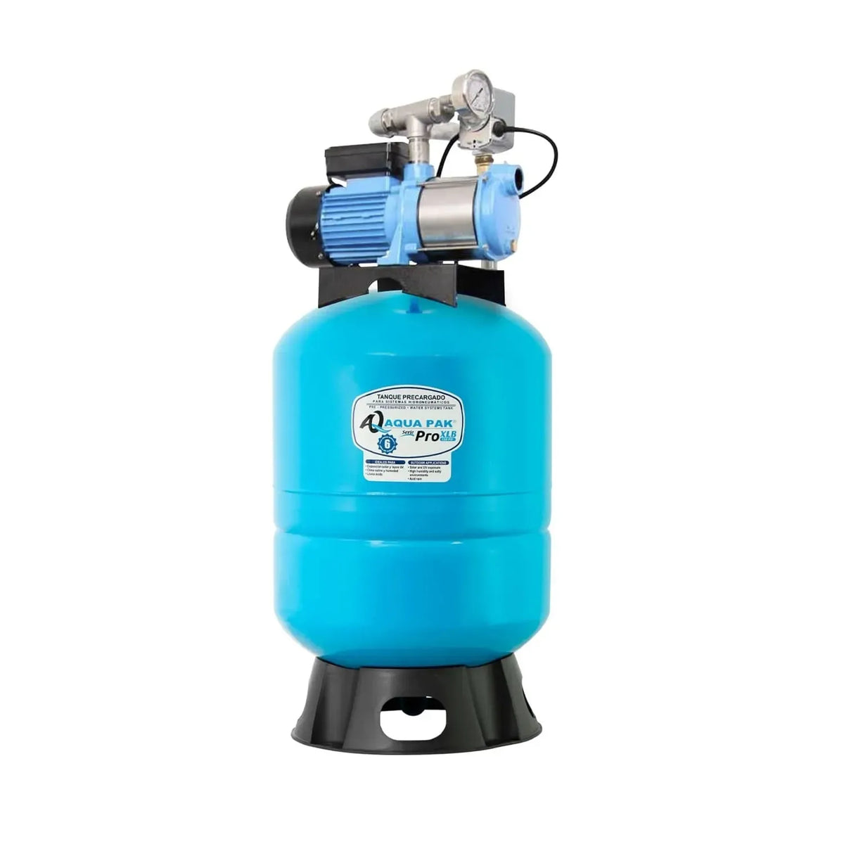 Fotografía de referencia — Presurizador individual de velocidad constante AQUA PAK · Serie Bomba AQUA PAK con tanque PRO-XLB