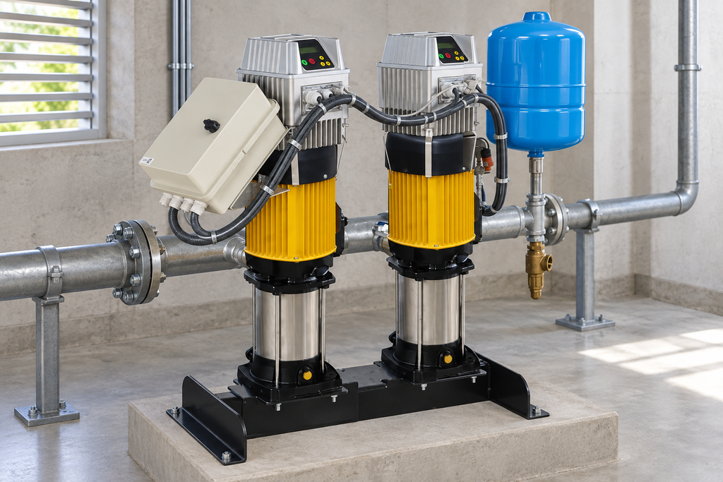 Ejemplo ilustrativo de instalación de la familia Dúplex con bombas MULTI y F-DRIVE HIDROCONTROL