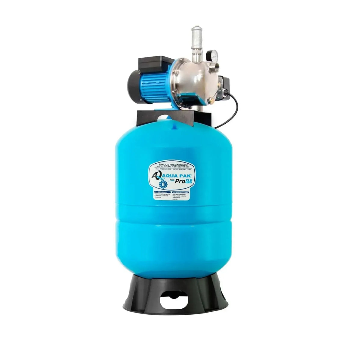 Fotografía de referencia — Presurizador individual de velocidad constante AQUA PAK · Serie Bomba AQUA PAK con tanque PRO-XLB