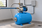 Ejemplo ilustrativo de instalación de la familia Bomba AQUA PAK con tanque AQ horizontal membrana AQUA PAK