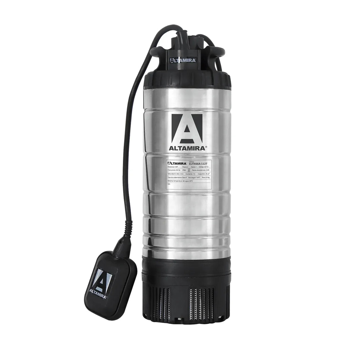 Motobomba sumergible para norias, cisternas y pozos poco profundos ALTAMIRA — Modelo ELITX66A-1127