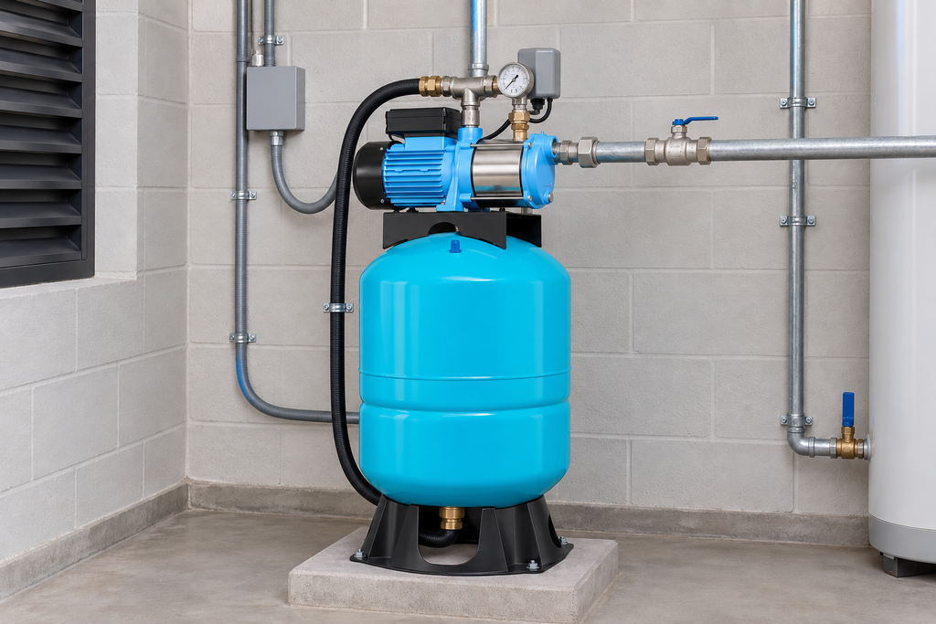Ejemplo ilustrativo de instalación de la familia Bomba AQUA PAK con tanque PRO-XLB AQUA PAK
