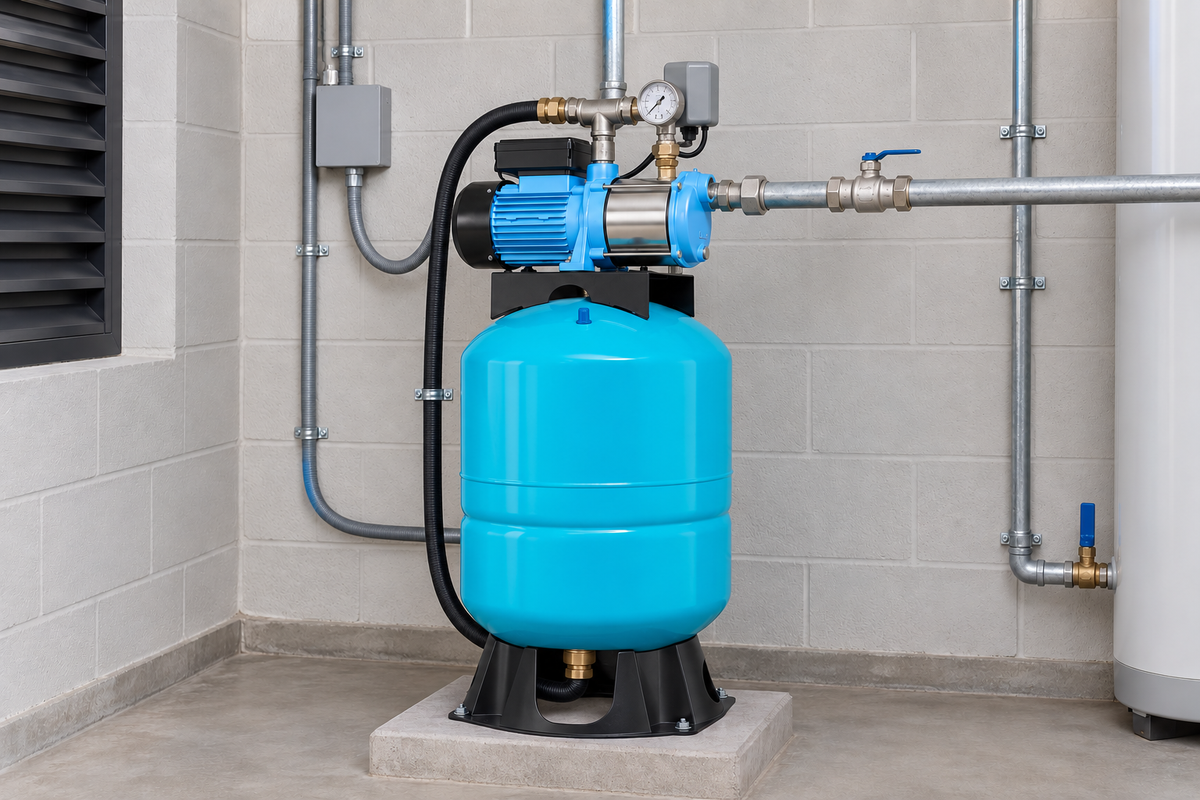 Ejemplo ilustrativo de instalación de la familia Bomba AQUA PAK con tanque PRO-XLB AQUA PAK