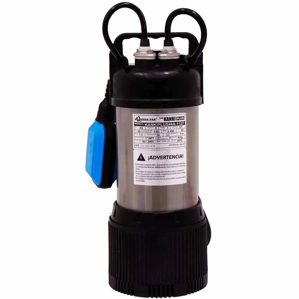 Motobomba sumergible para norias, cisternas y pozos poco profundos AQUA PAK — Modelo KANKIPLUS44A-1127