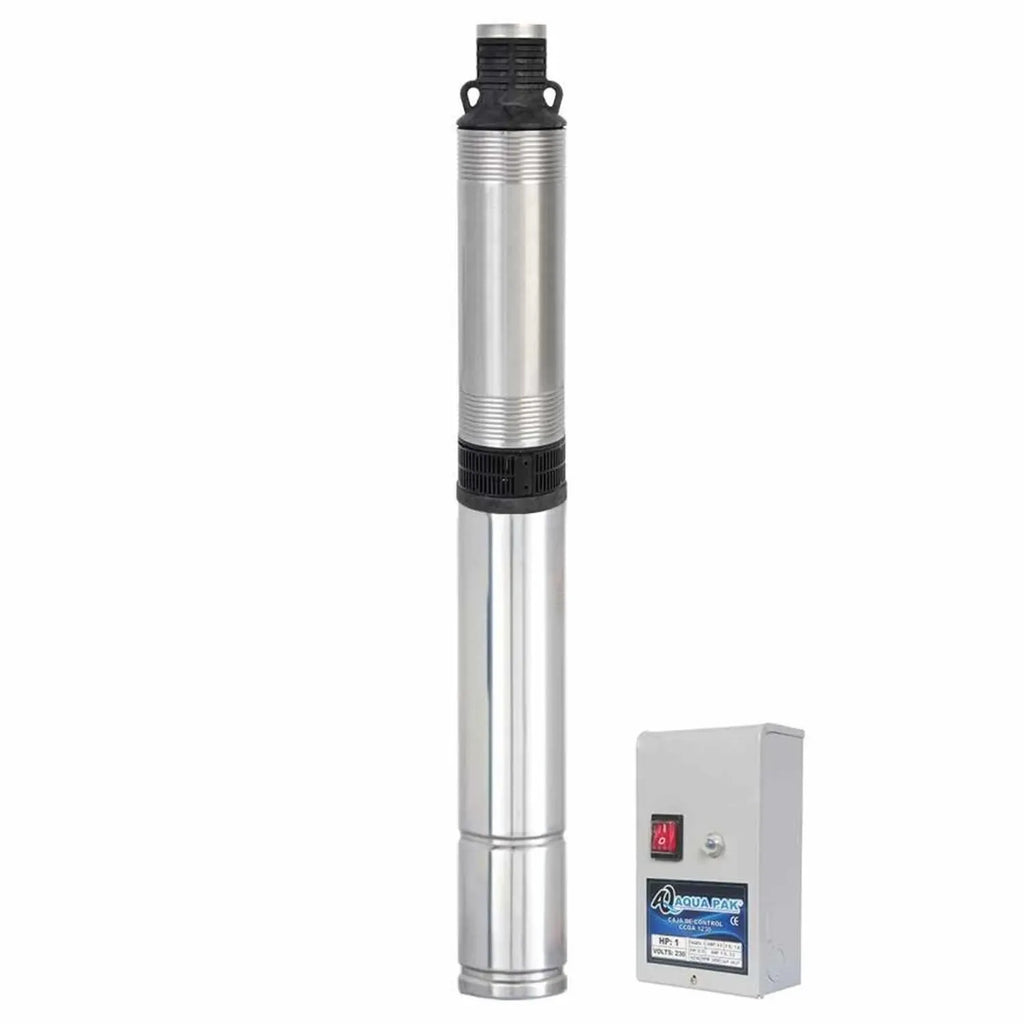 Fotografía de referencia — Motobomba sumergible para pozo profundo AQUA PAK · Serie Motobombas MAX P