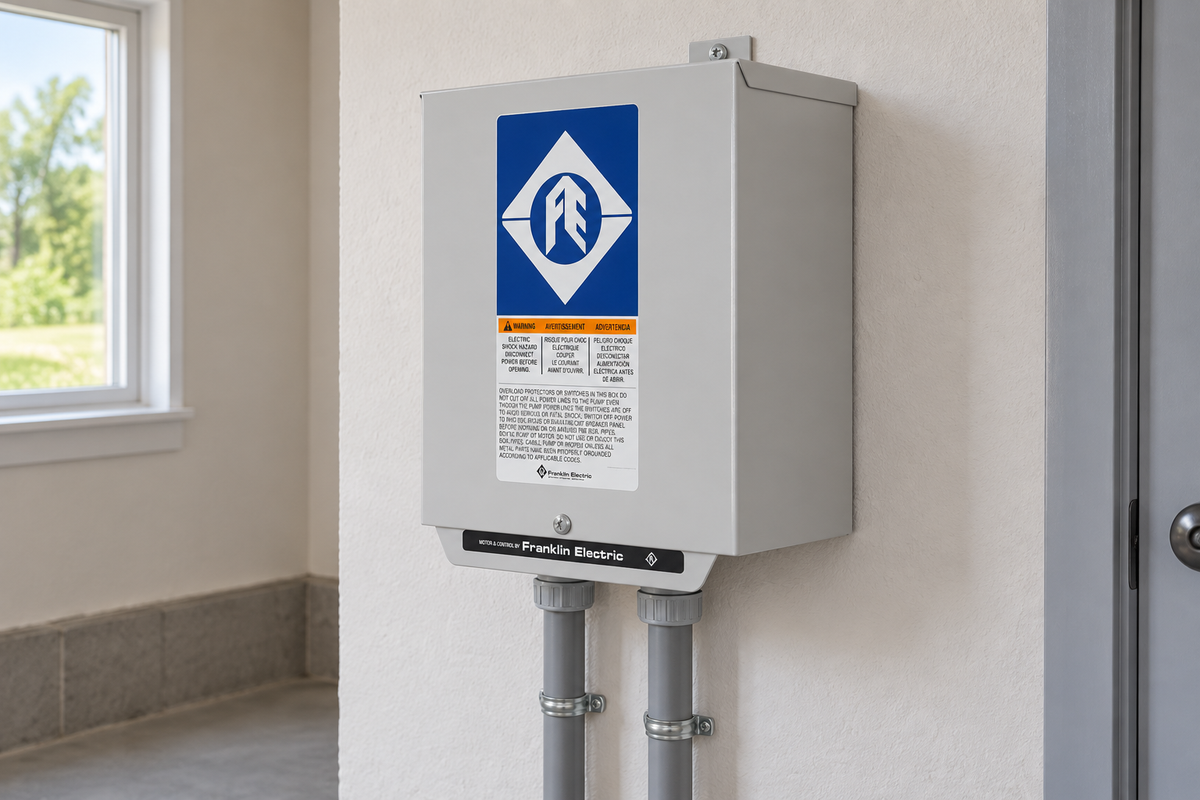 Ejemplo ilustrativo de instalación de la familia Caja de control FRANKLIN FRANKLIN ELECTRIC