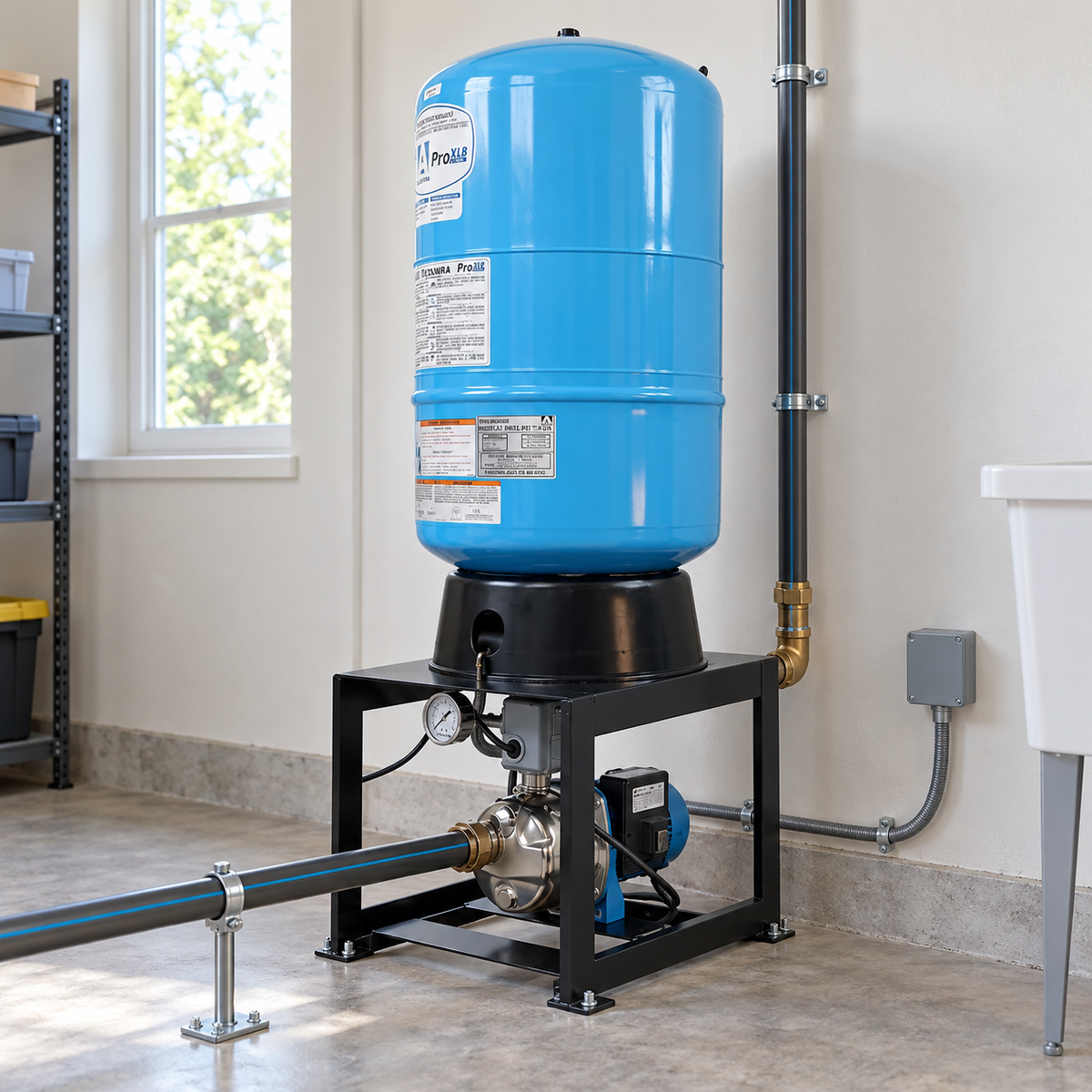 Ejemplo ilustrativo de instalación de la familia Bomba AQUA PAK con tanque PRO XLB AQUA PAK