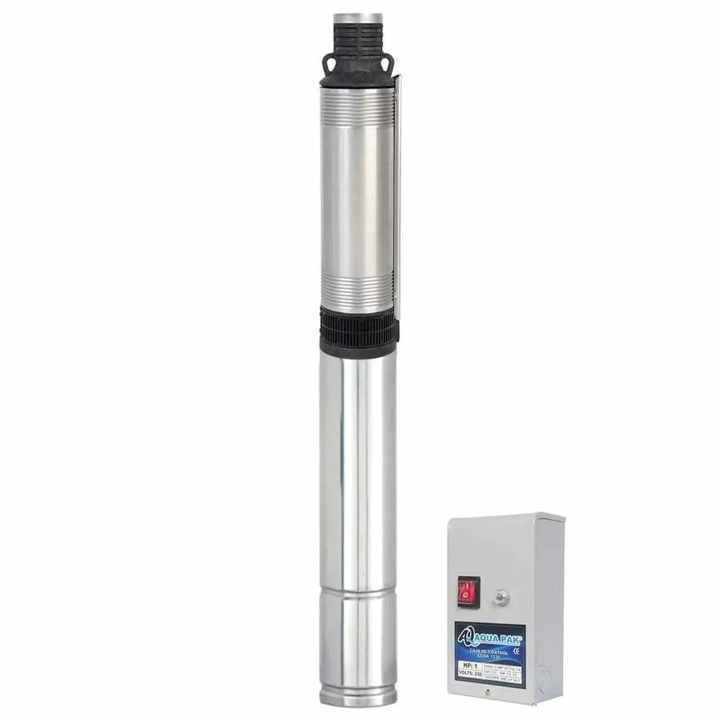 Fotografía de referencia — Motobomba sumergible para pozo profundo AQUA PAK · Serie Motobombas MAX P