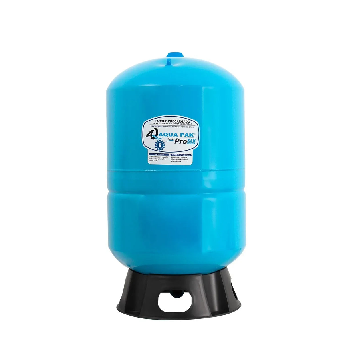 Imagen oficial de tanque precargado AQUA PAK; presentación de la familia del fabricante.
