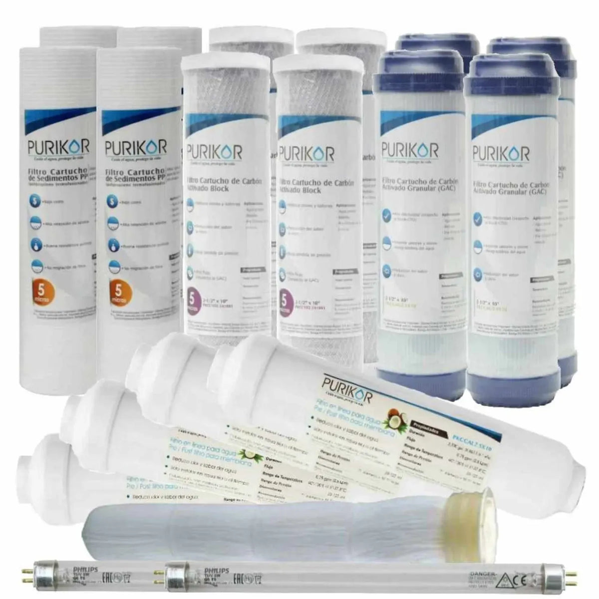 Fotografía oficial PURIKOR: kit de mantenimiento purikor. Vista del producto.